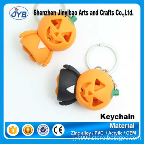 creative design Halloween gift plastic LED sound pumpkin keychain